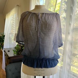 Blue ombré tie die blouse